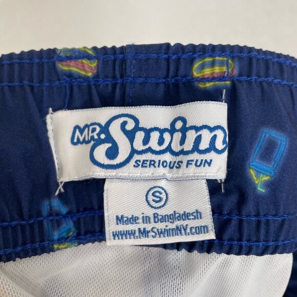 Mr.Swim Men's 2 PC. Swimwear Set Summer BBQ Navy Neon NWT Size Small - Picture 7 of 7